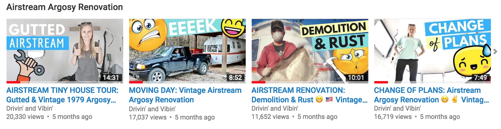 Airstream Renovation YouTube Video Playlist