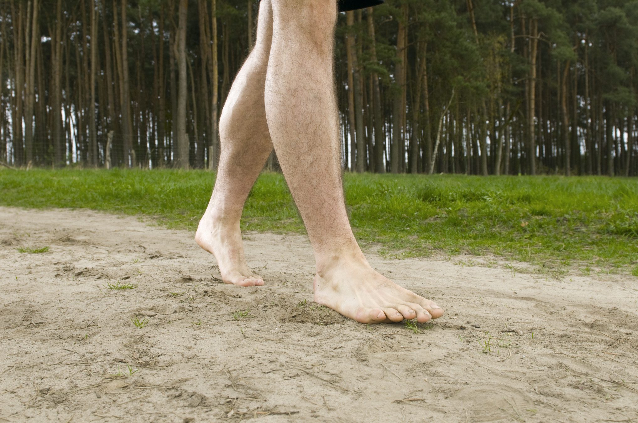 to-clad-legs-and-feet-of-a-young-man-on-a-sand-road-starting-with-wooded-background_t20_K6a1kK