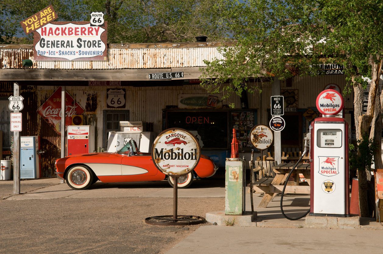 vintage travel gas stations