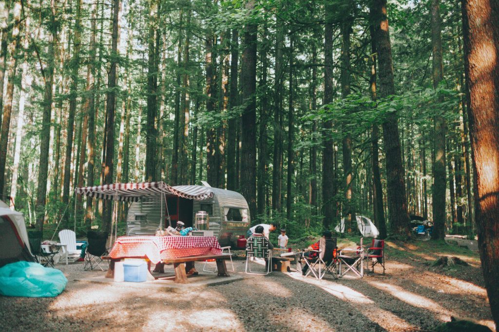 Camping in campsite