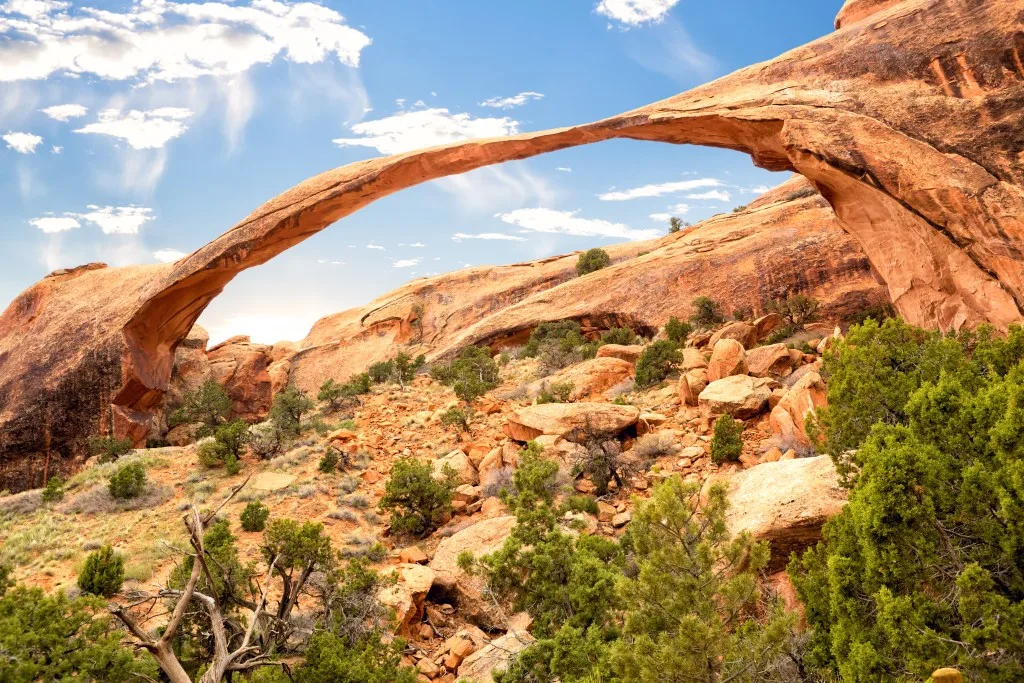 Stone arch in Arches National Park.