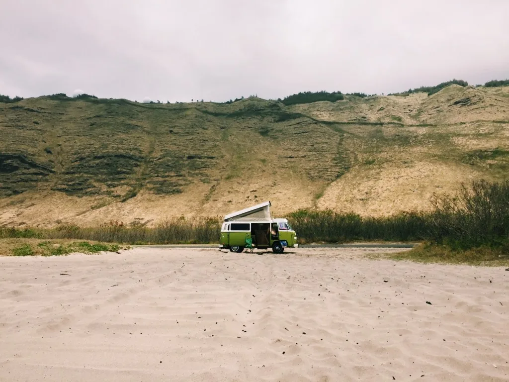 RV beach camping damage and prevention. don't get stuck in sand. wind can damage RV