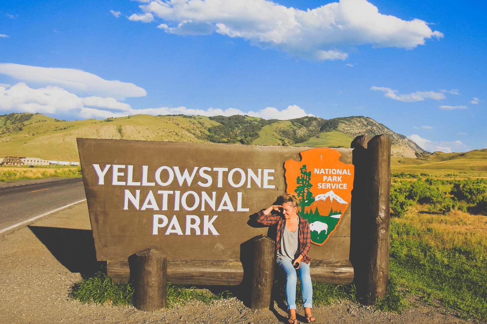 Yellowstone national park entrance for camping.