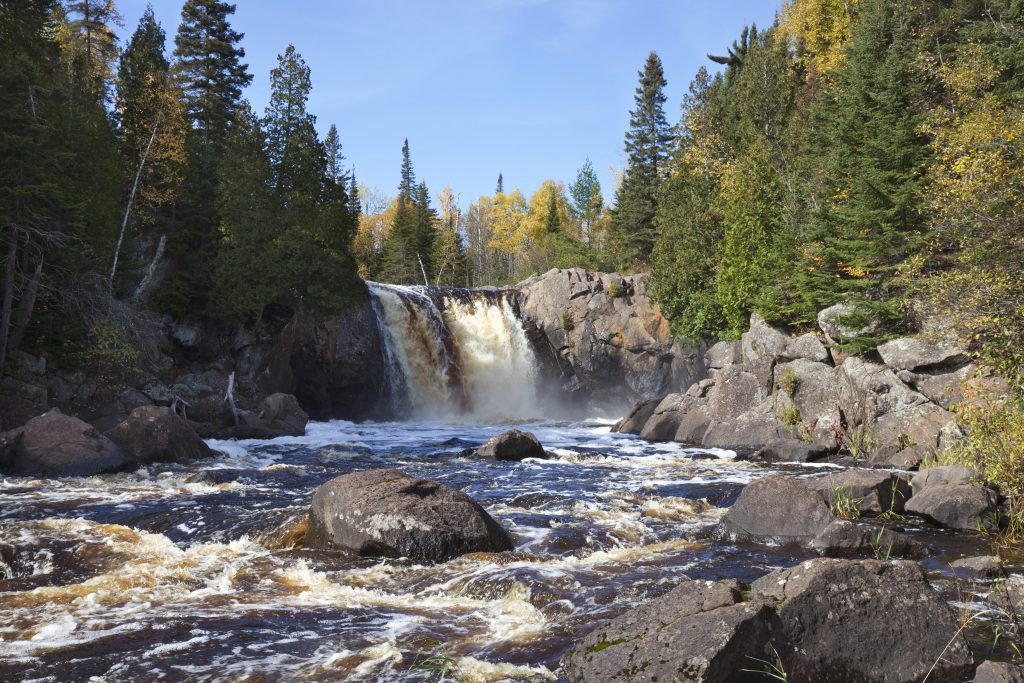 Illgen Falls on the Baptism River of Minnesota's north shore during autumn