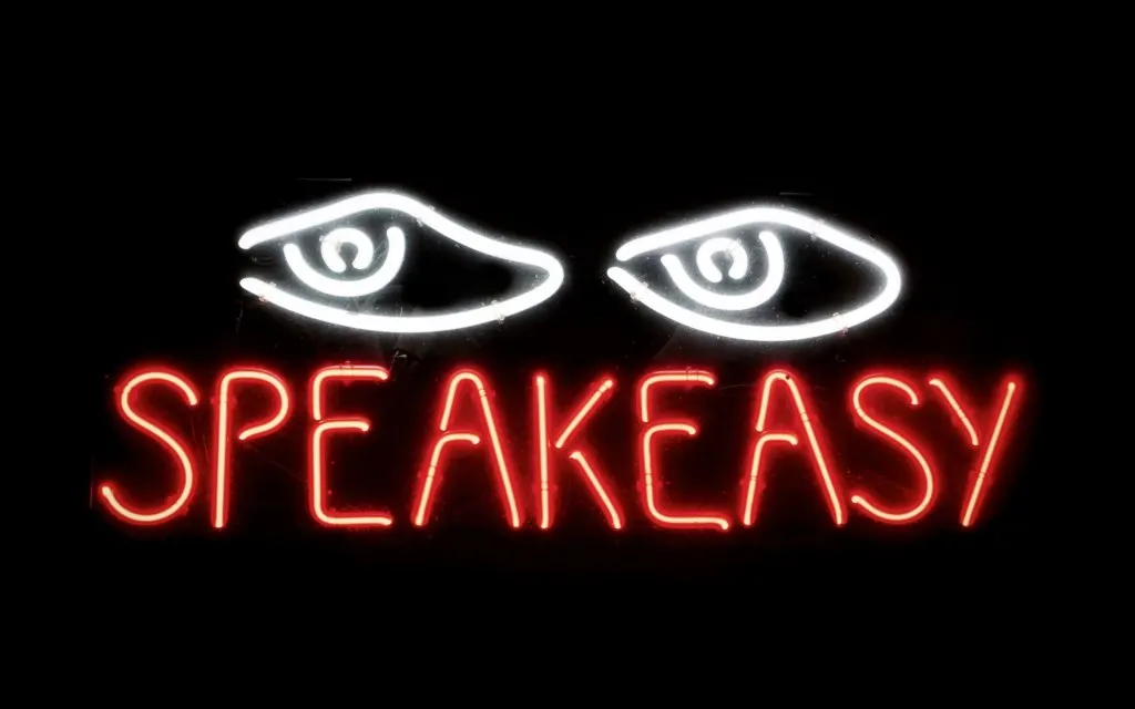 Neon speakeasy sign.