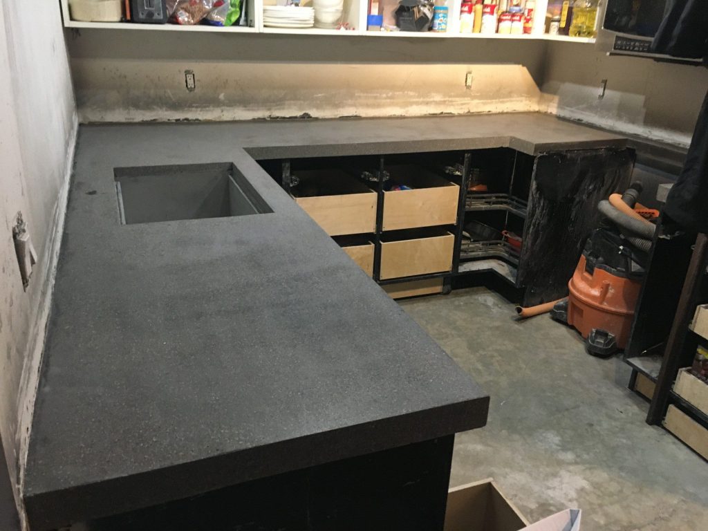 Concrete counter installation