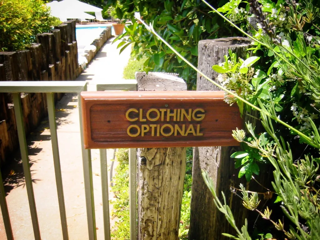 clothing optional sign