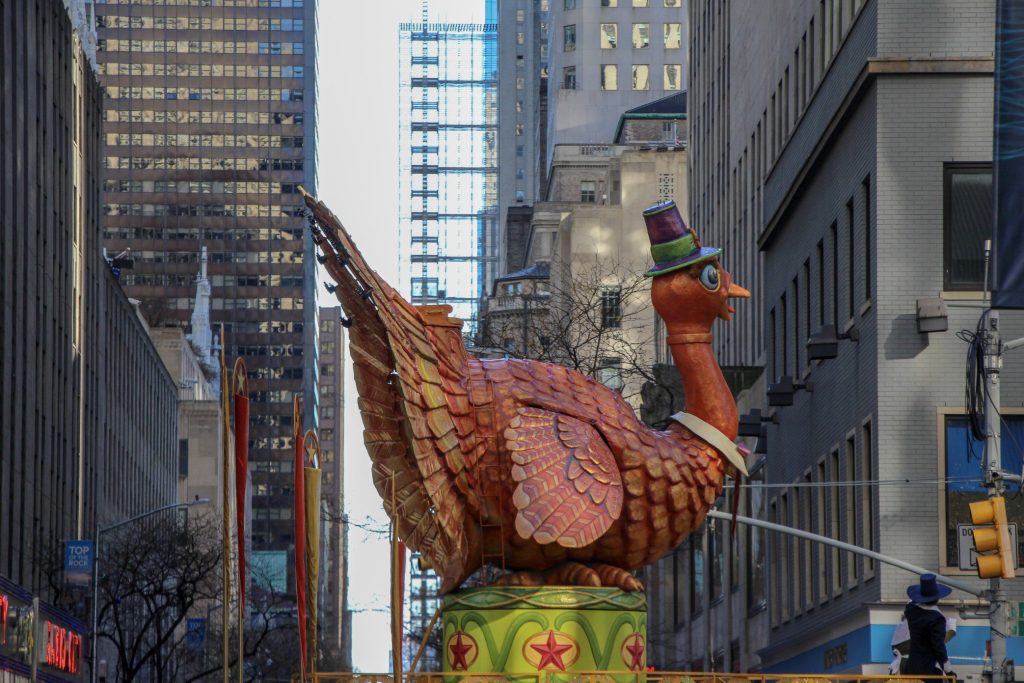 Turkey float in the Macy's Thanksgiving Day parade.