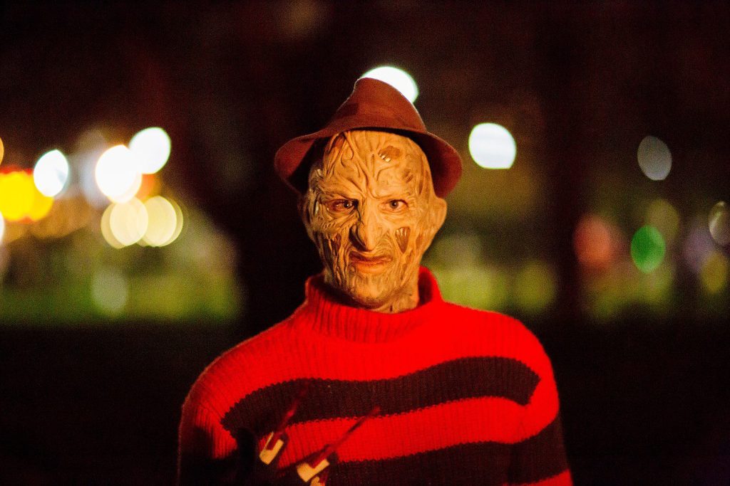 man dressed as Freddy Krueger.