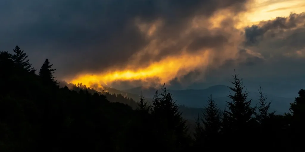Appalachian Mountains at sunset.
