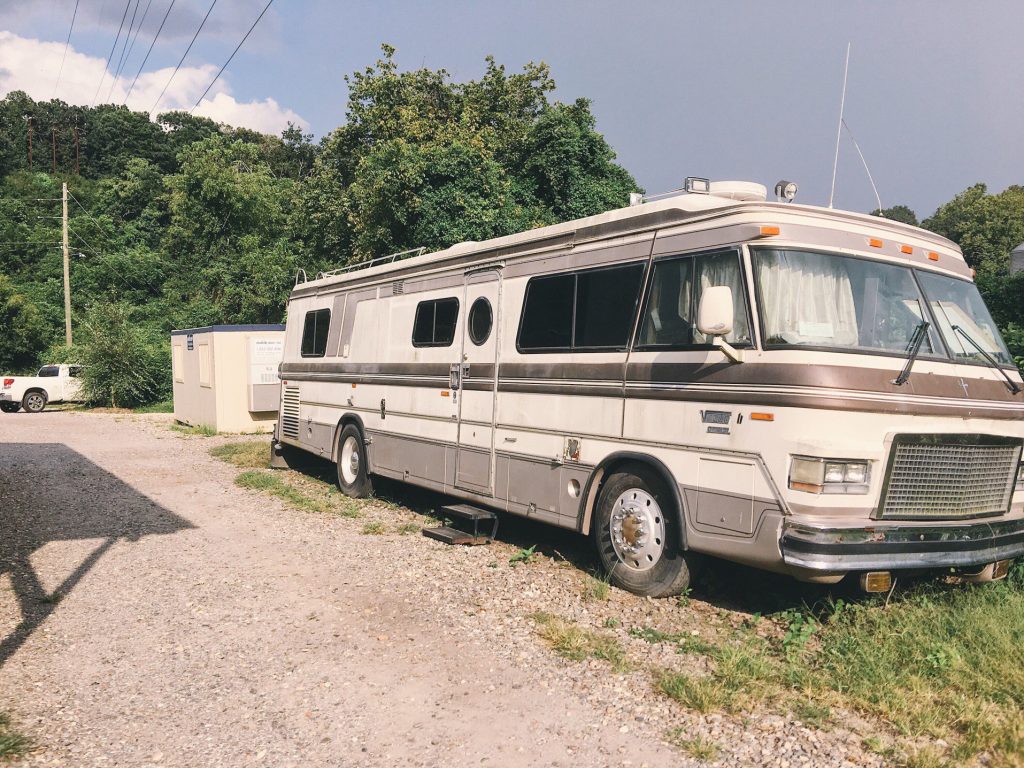Old RV parked