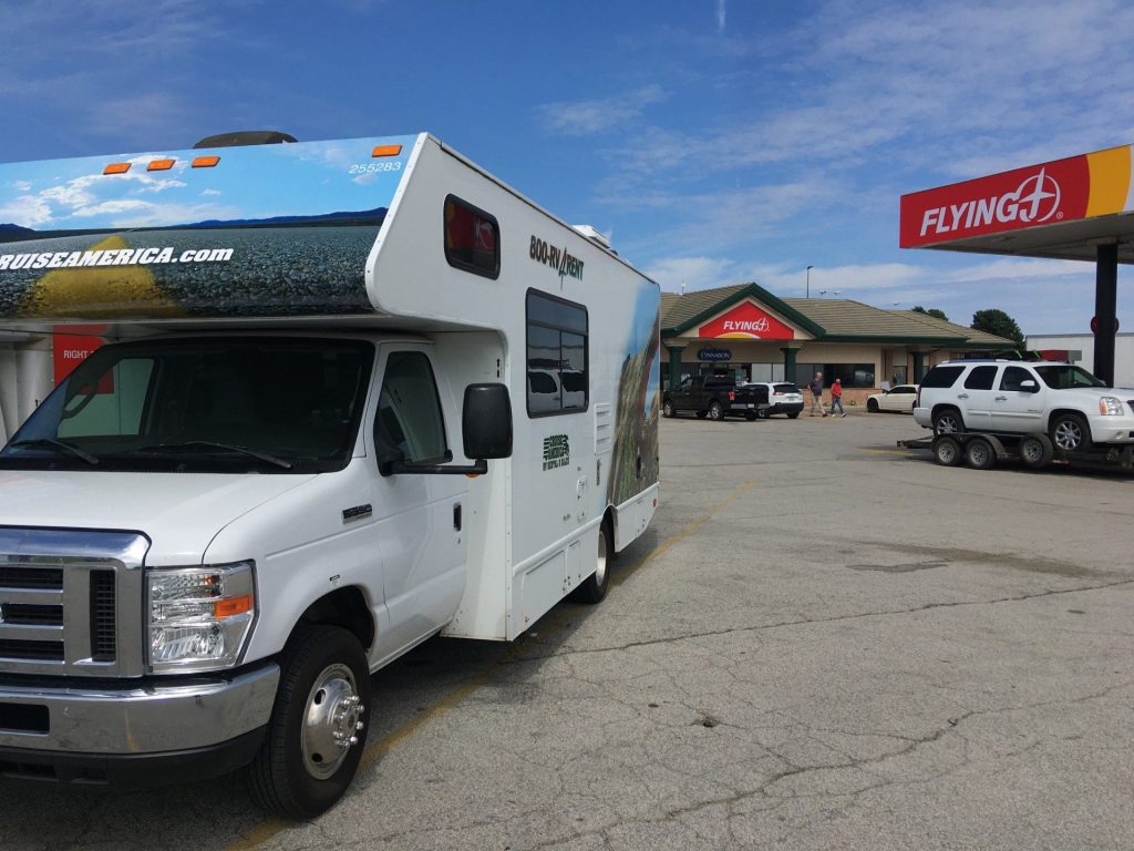 RV parked at FlyingJ truck stop