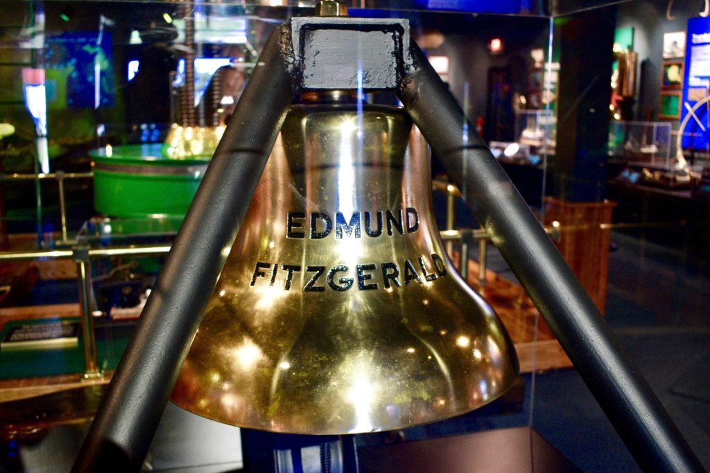 Edmund Fitzgerald bell in Shipwreck Museum.