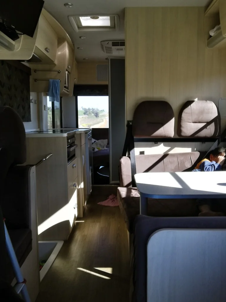 Interior of RV with floors
