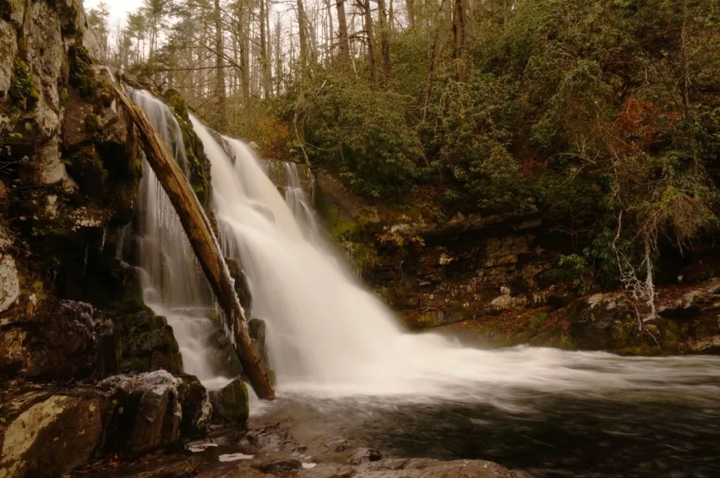 Waterfall in Smokey Mountains National Park.
