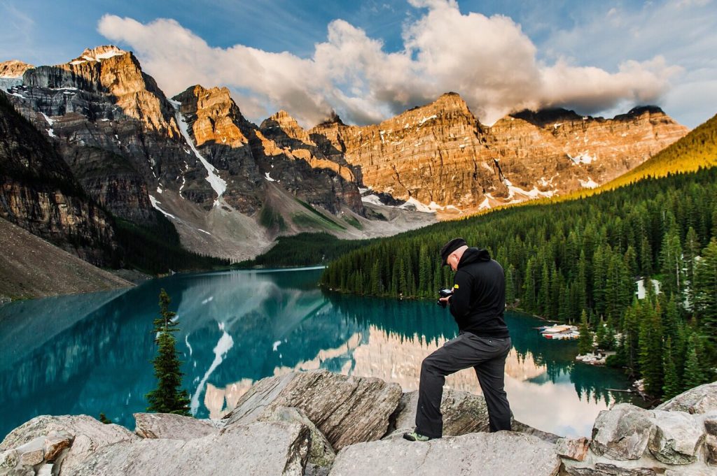 Man taking photos in national parks