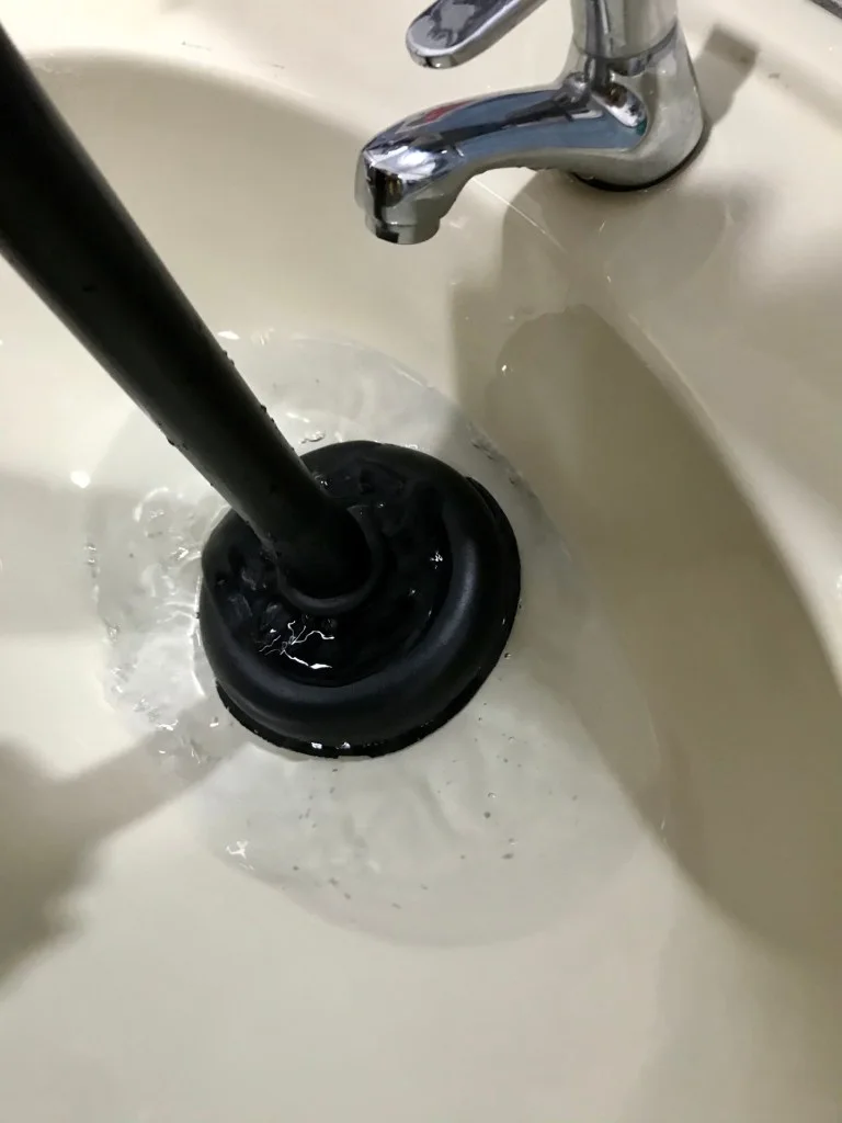 Plunging clogged RV sink