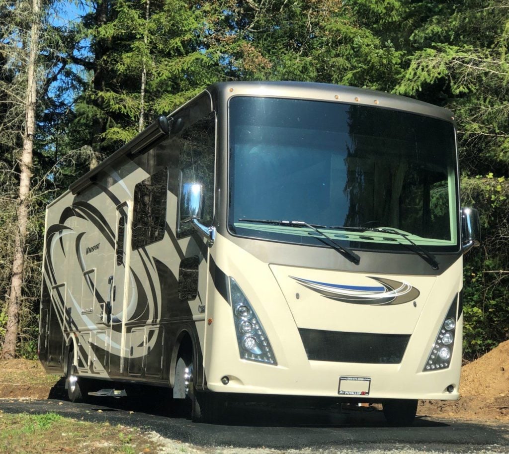 Thor RV parked for camping