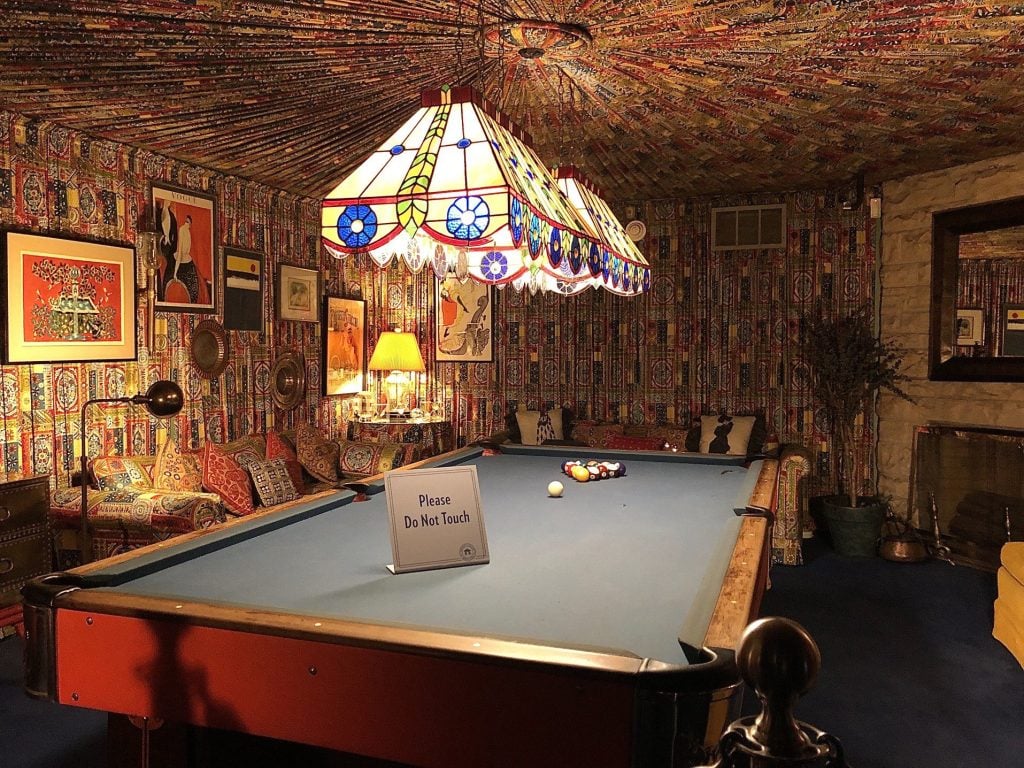 Pool table in the Jungle Room in Graceland