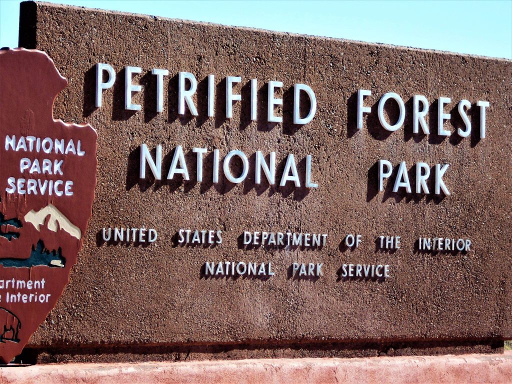 Petrified Forest National Park entry sign