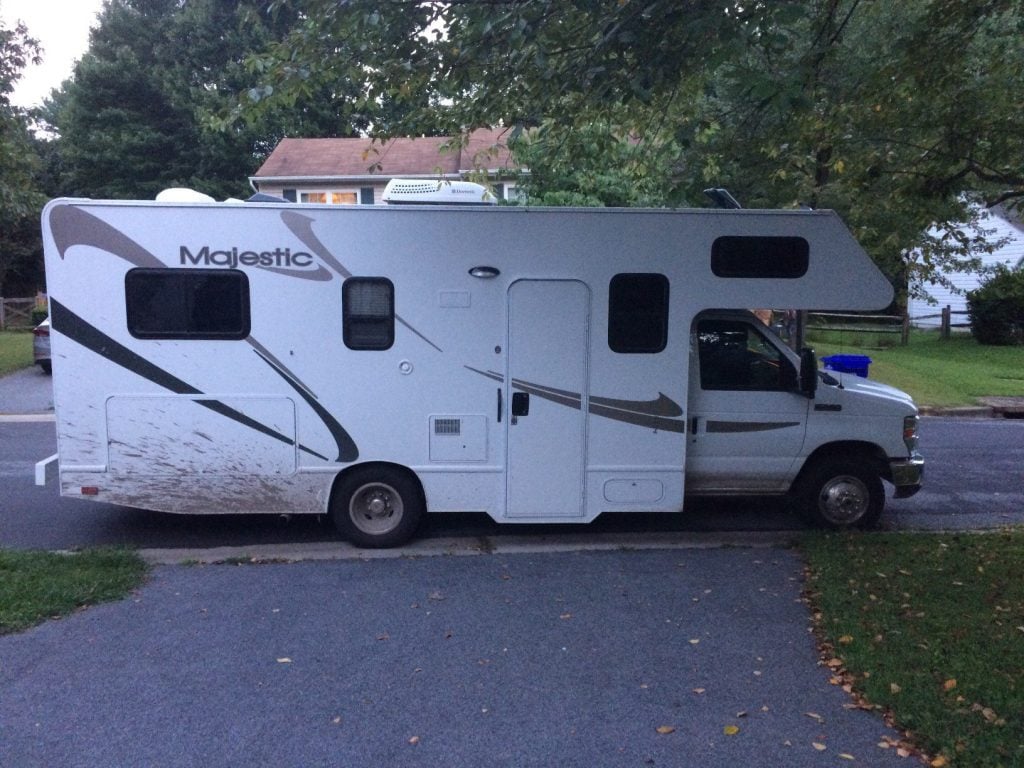 RV parked at the end of a driveway