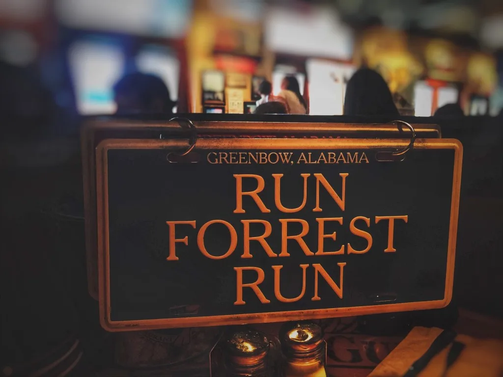 Run Forrest Run sign.