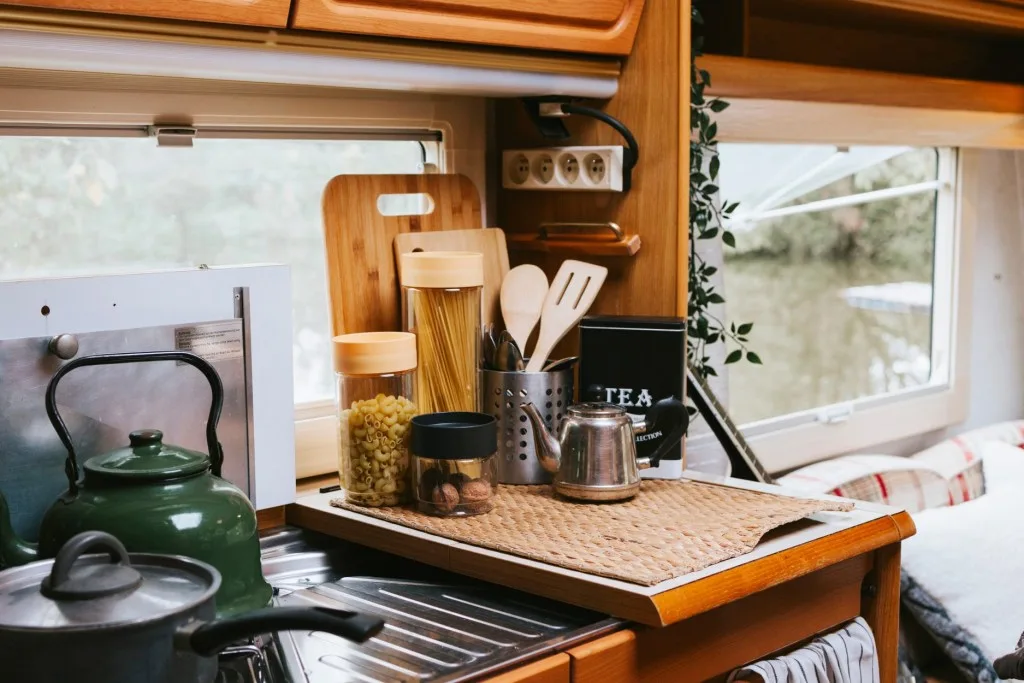 Interior of RV kitchen