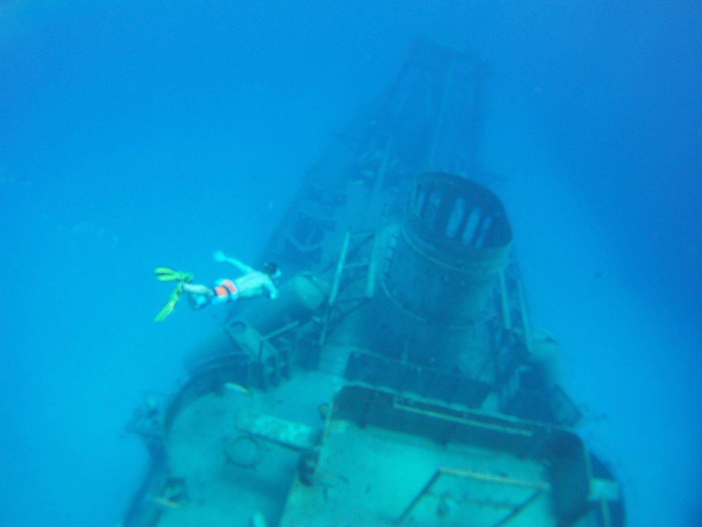 Shipwreck at the bottom of Lake Michigan