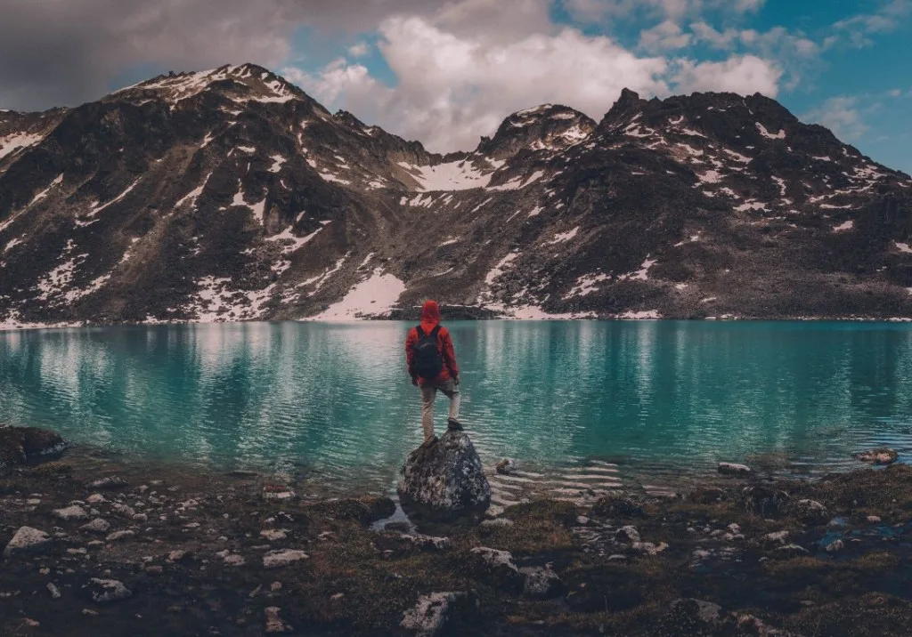Man hiking solo in Alaska