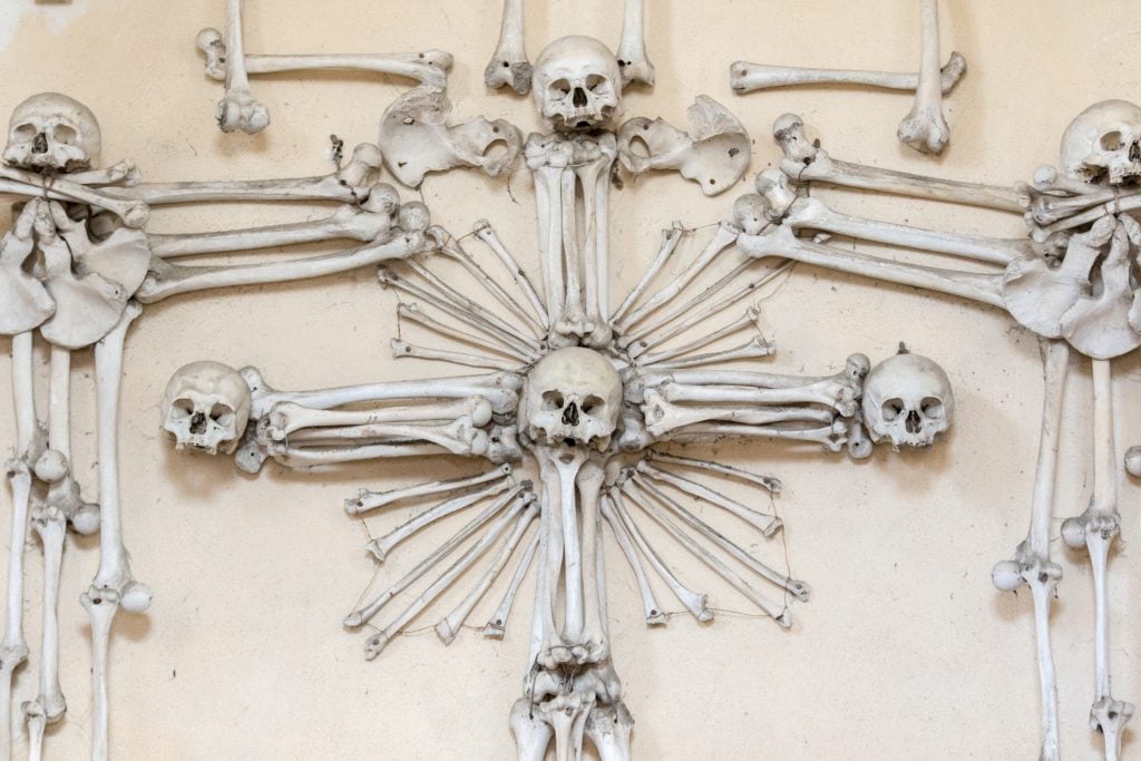 Bones in Brno catacomes