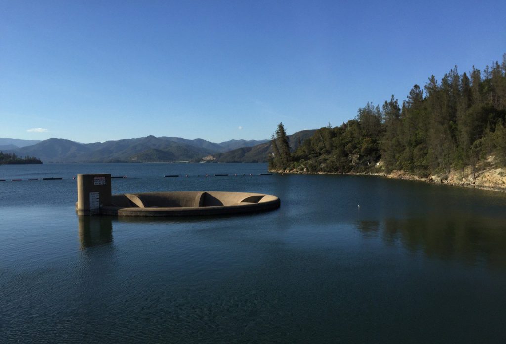 Glory Hole in the middle of Whiskeytown Lake