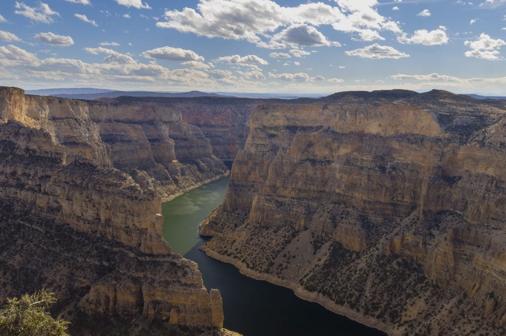 View of river running through Bighorn Canyon National Recreation Area