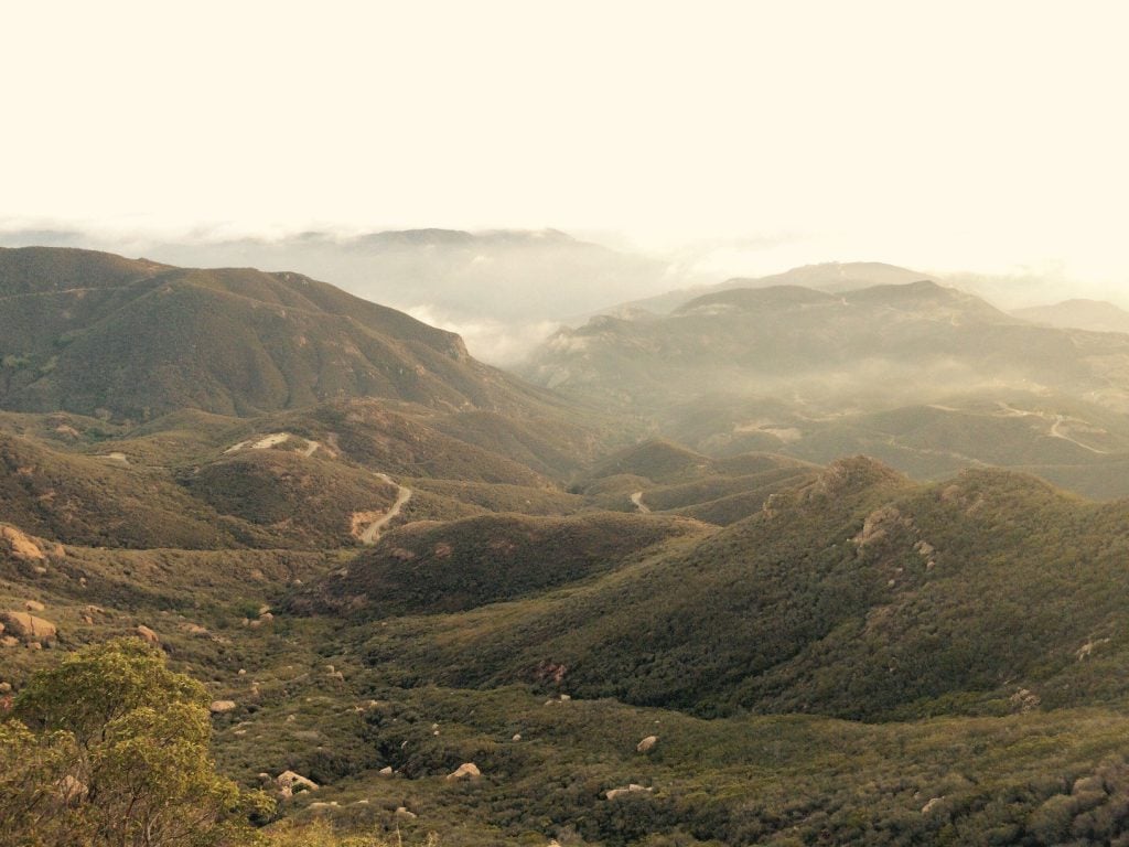 Misty morning over the Santa Monica Mountains.