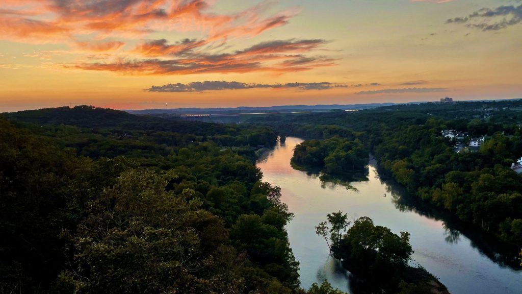 The Missouri River at sunset