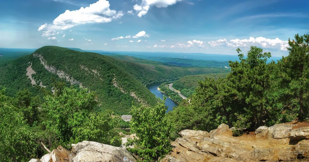 View looking out over Delaware Water Gap