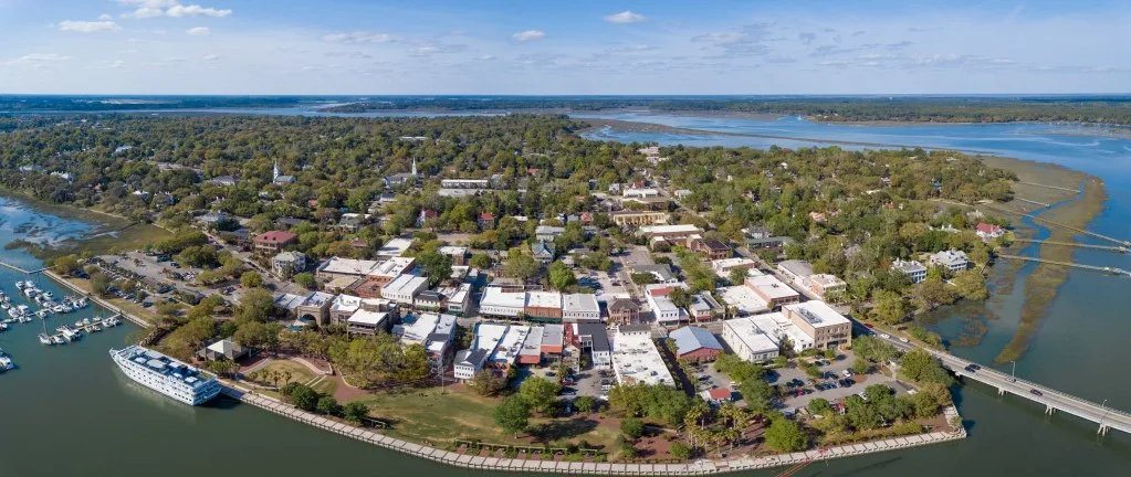 Aerial view of Beaufort, SC