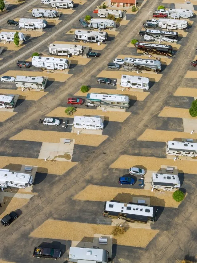 Camping with RV trailer on resort parking camping park