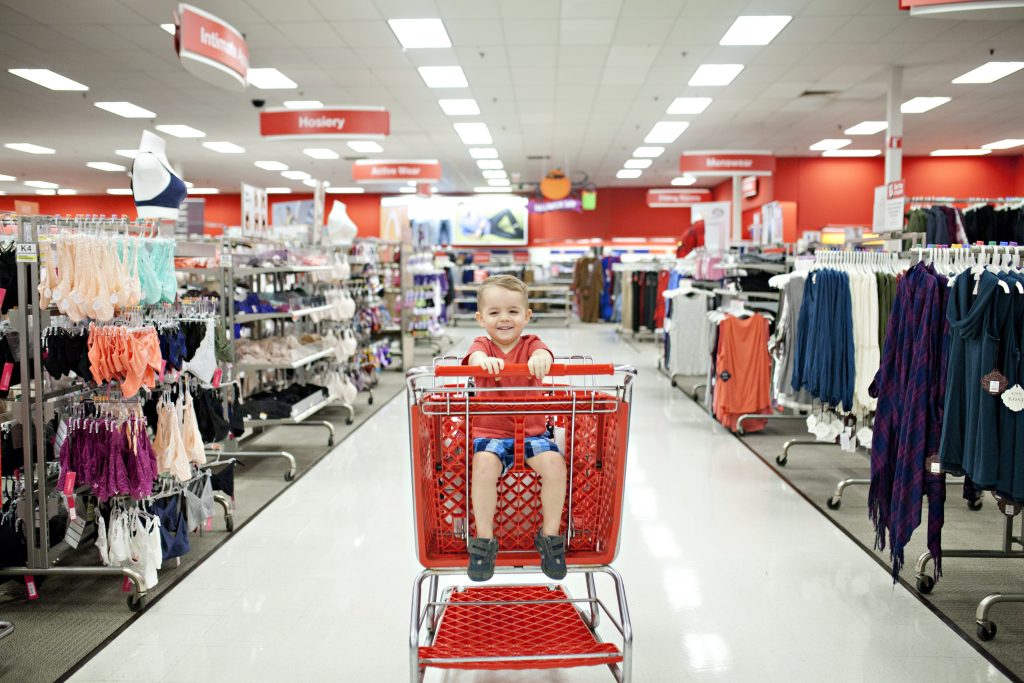 Woman in aisles shopping at Target