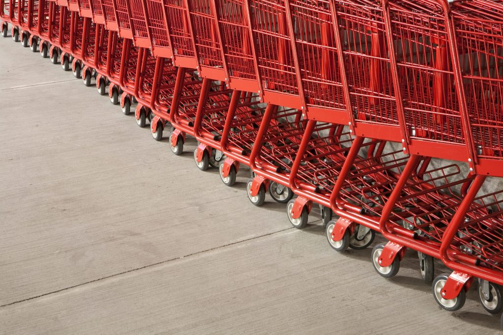 Target carts lined up