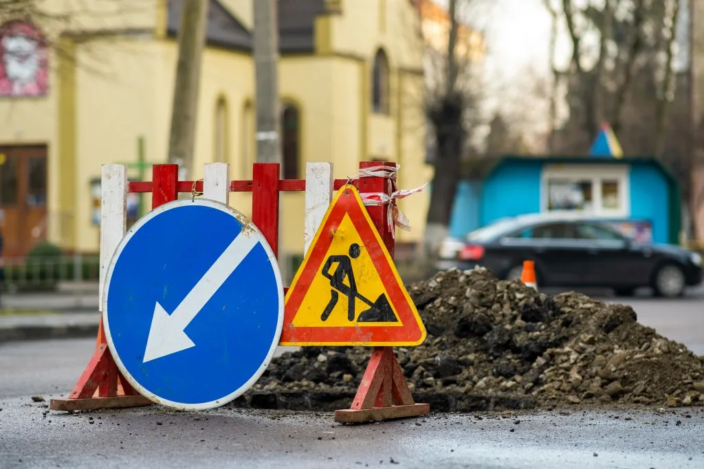 Road work sign