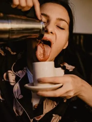 Woman drinking coffee