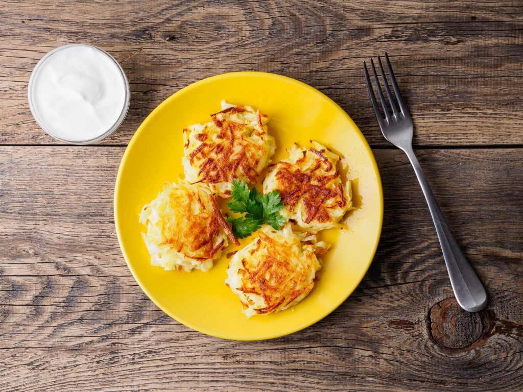 Hash browns on a plate
