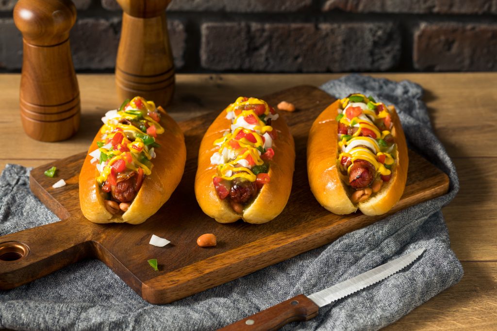 Sonoran hot dogs on a plate