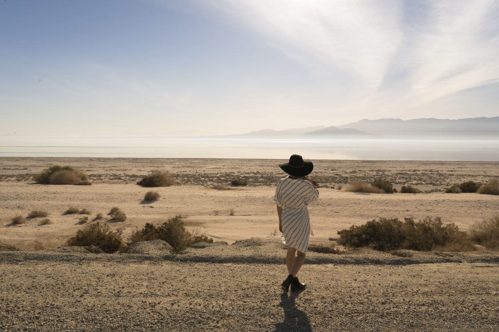 Woman in California desert
