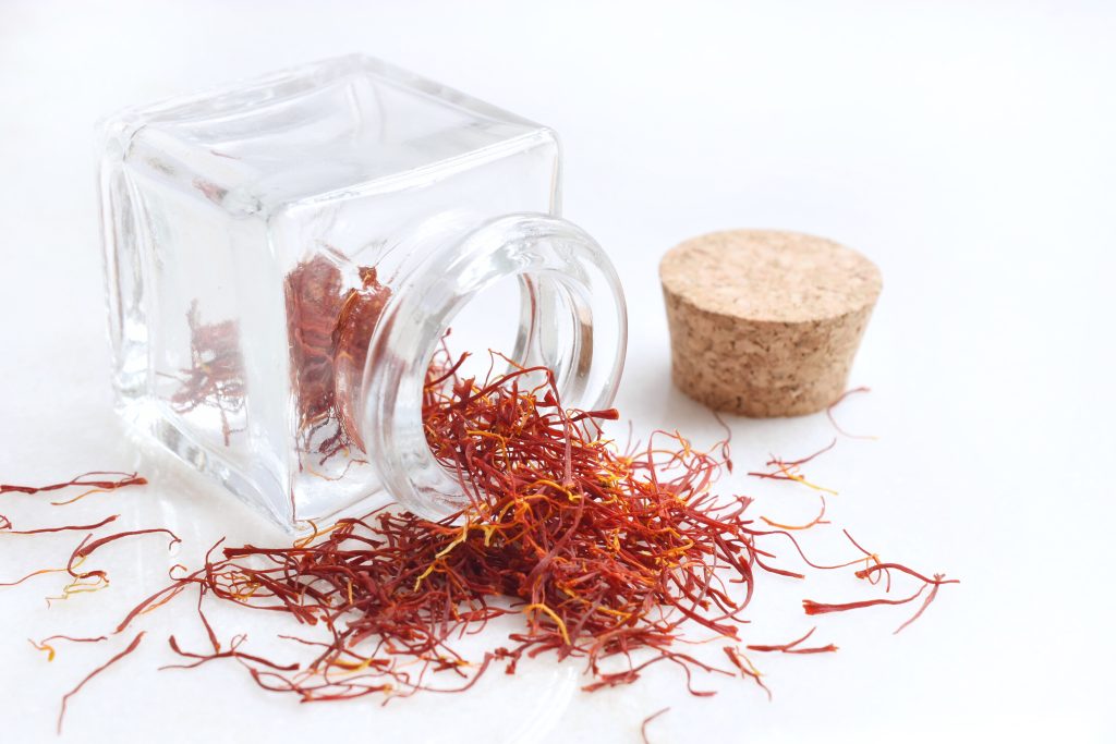 Saffron stored in a jar