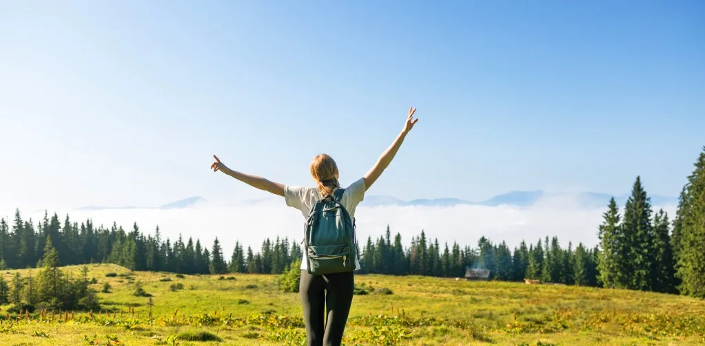 Woman hiking in Smoky Mountain National Park