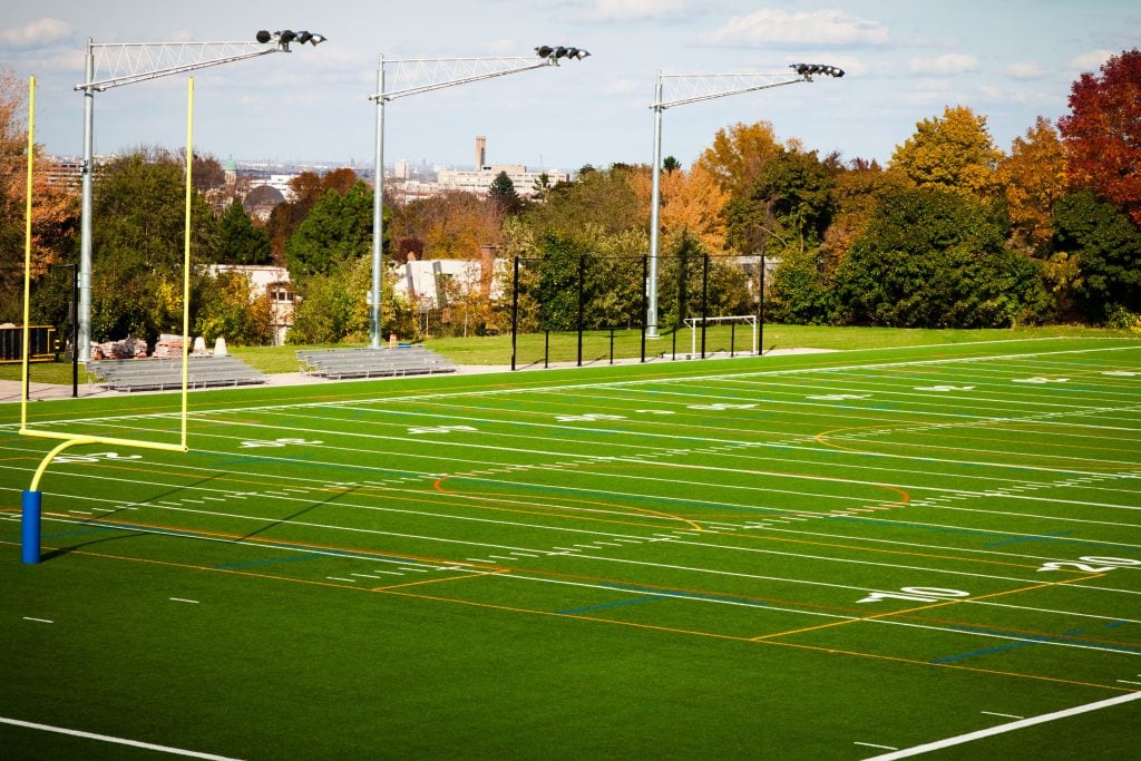 View of football field