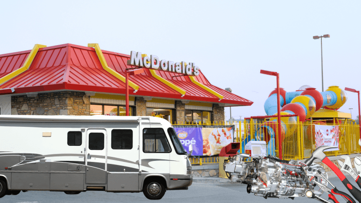 Man Tried to Fix an Old RV Transmission in McDonald’s Parking Lot…Townfolks Lobby to Get it Towed