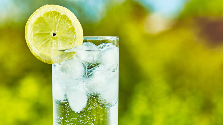 Lime sparkling water