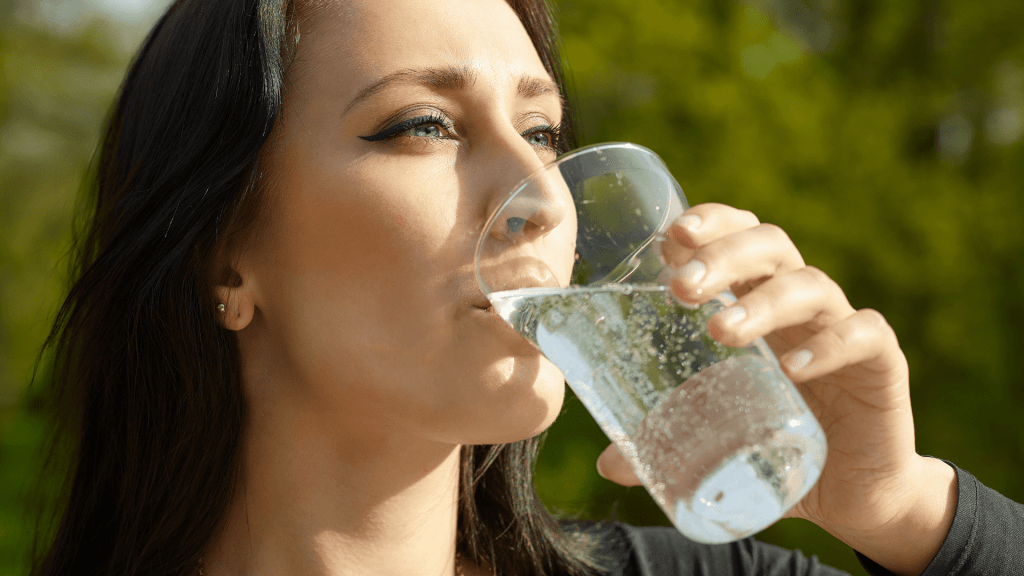 Women drinking sparkling water